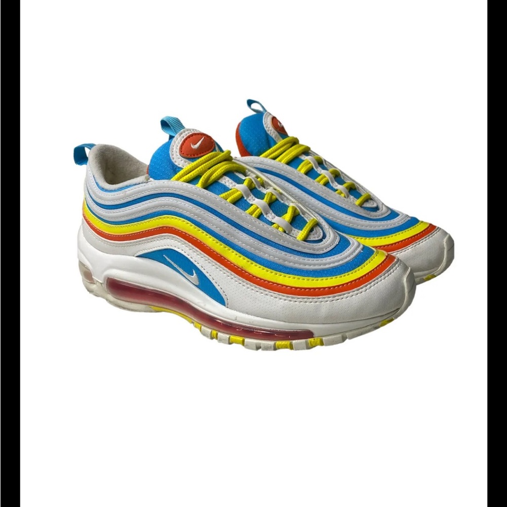 Youth Nike Air max 97 “Summer Pack” Sz 4Y GS White Blue Yellow CK0052-400 WMNS 6